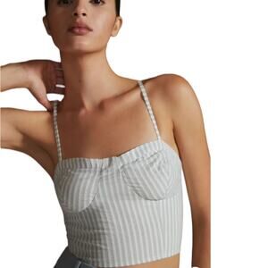 Anthropologie Seersucker Corset Tank Top- SIZE MEDIUM (FLAW)